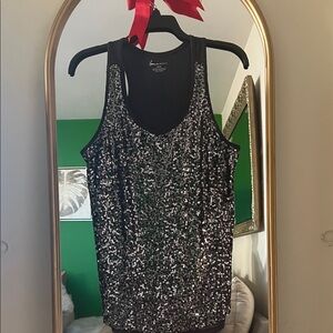 Lane Bryant Sparkling charcoal grey  Sequin Tank Top
